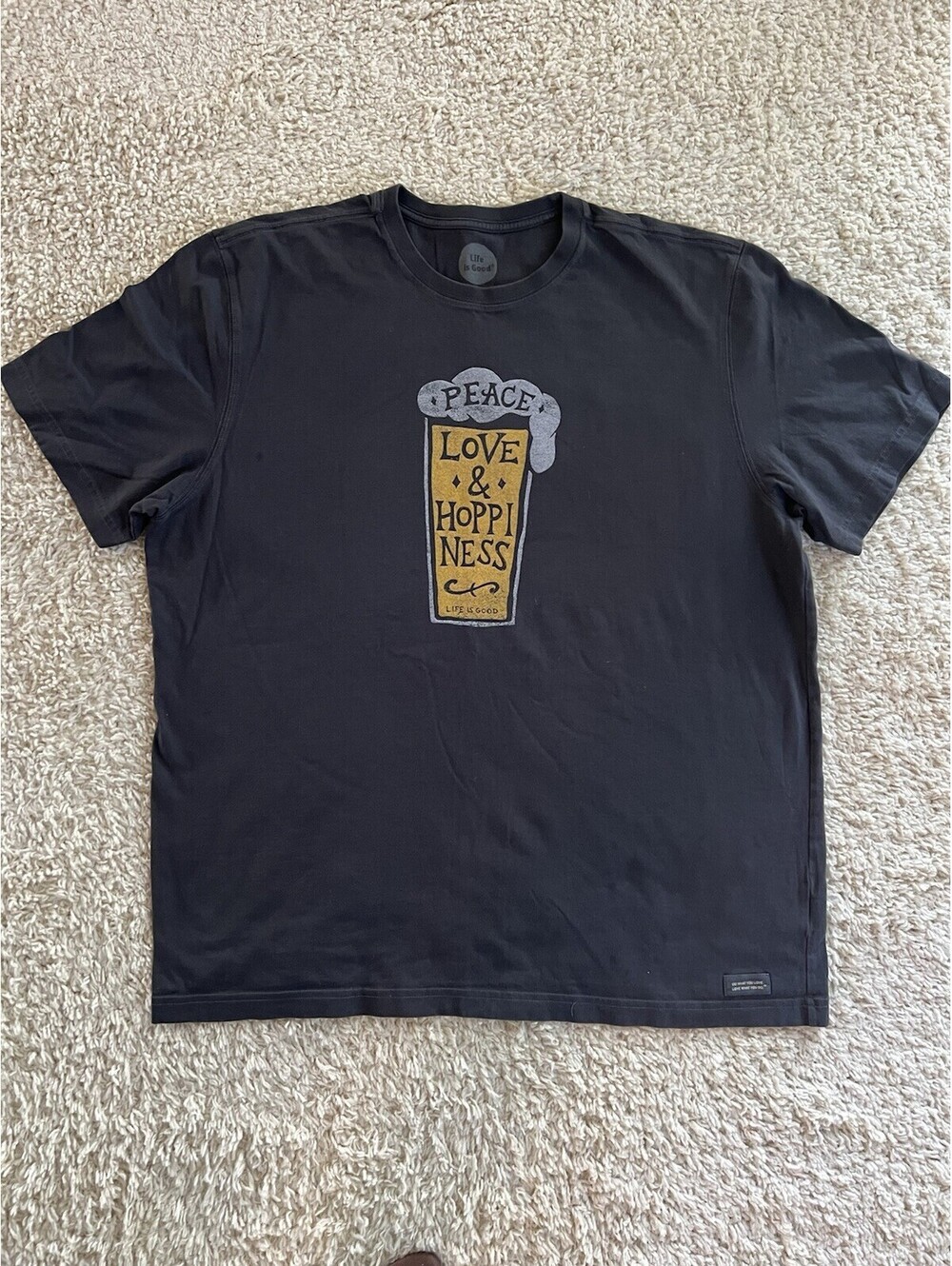 Life Is Good Shirt XL Peace, Love, And Hoppiness Beer Lovers